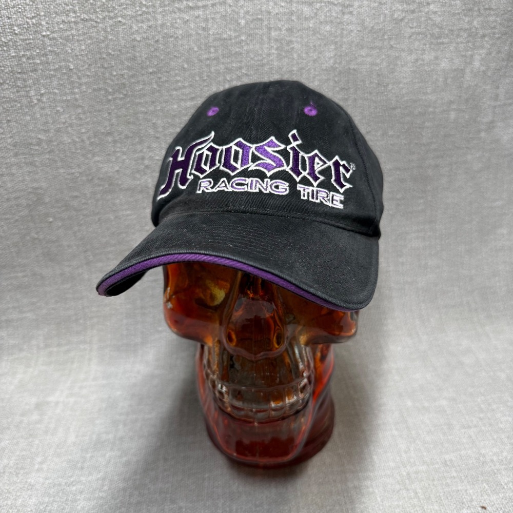 Hoosier Racing Tire Hat Vintage Black Purple Embroidered Adjustable Strap Cap